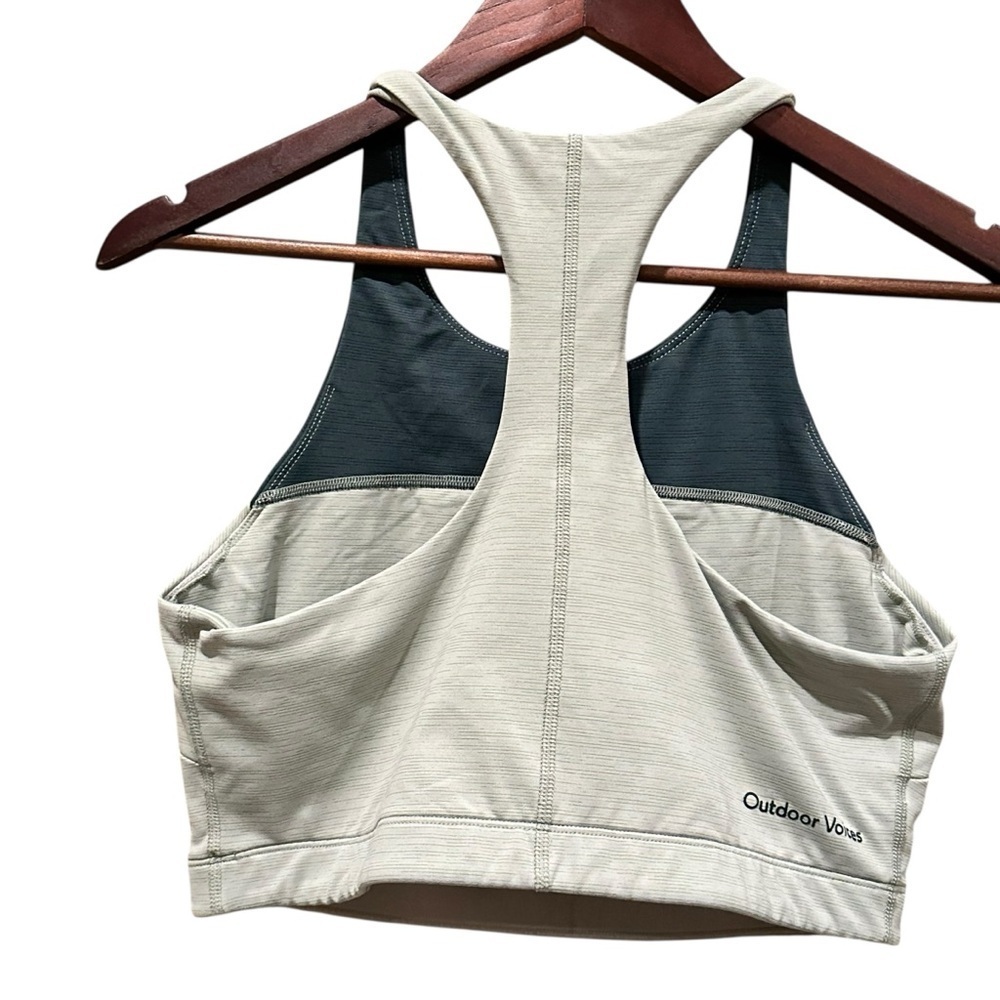 Outdoor Voices Crop Top Sports Bra  Colorblock Light And Dark Green Size Large - Picture 4 of 7